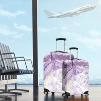 Polynesia Humpback Whale Luggage Cover Tropical Plumeria Lavender
