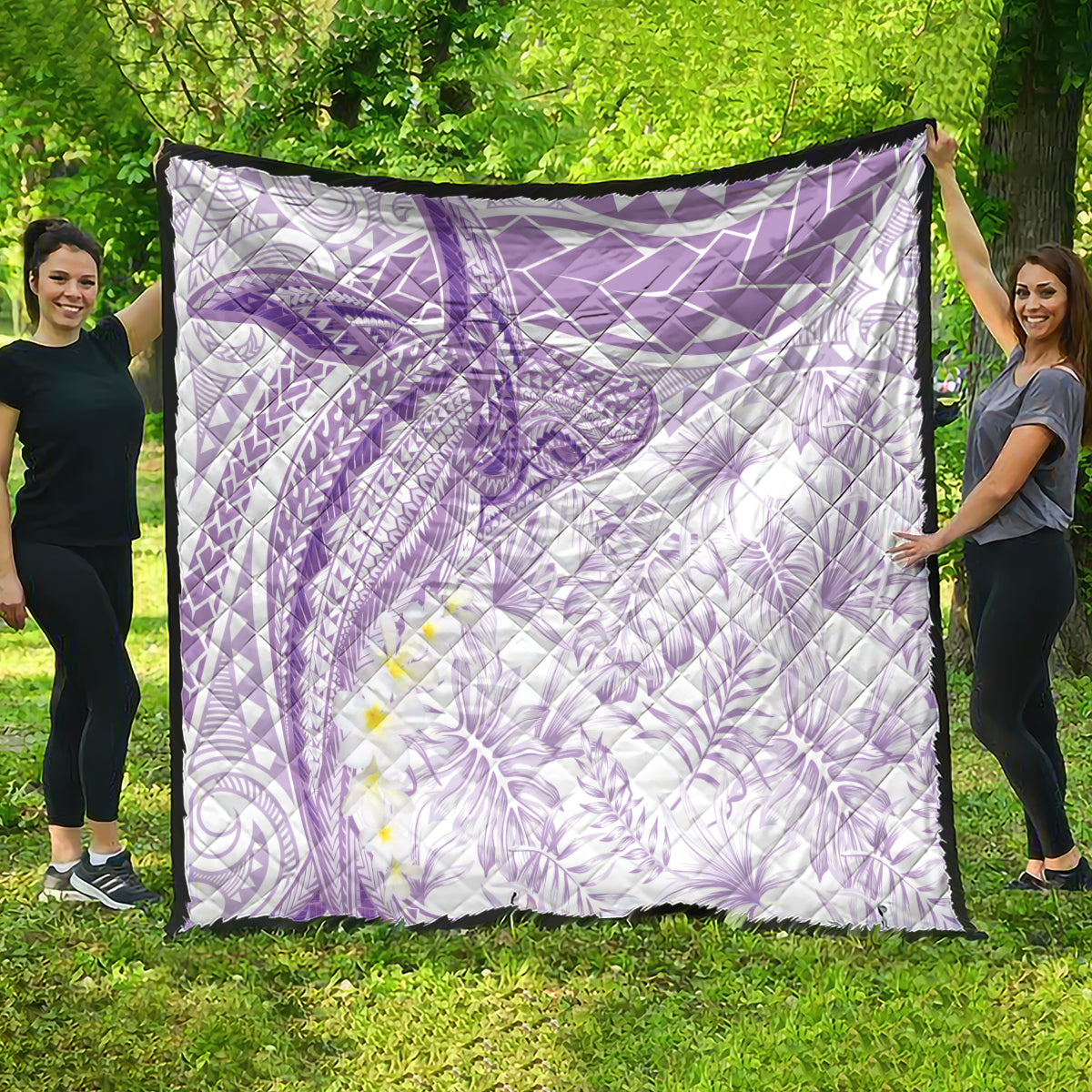 Polynesia Humpback Whale Quilt Tropical Plumeria Lavender LT7 - Polynesian Pride