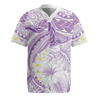 Polynesia Humpback Whale Rugby Jersey Tropical Plumeria Lavender