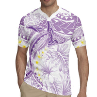 Polynesia Humpback Whale Rugby Jersey Tropical Plumeria Lavender