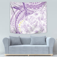Polynesia Humpback Whale Tapestry Tropical Plumeria Lavender