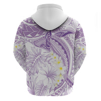 Polynesia Humpback Whale Zip Hoodie Tropical Plumeria Lavender