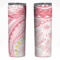 Polynesia Humpback Whale Skinny Tumbler Tropical Plumeria Pink