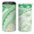 Polynesia Humpback Whale 4 in 1 Can Cooler Tumbler Tropical Plumeria Emerald