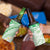 Polynesia Humpback Whale 4 in 1 Can Cooler Tumbler Tropical Plumeria Emerald