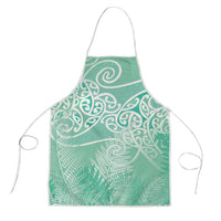 Aotearoa Maori Koru Curves Apron Silver Ferns - Mint