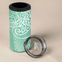 Aotearoa Maori Koru Curves 4 in 1 Can Cooler Tumbler Silver Ferns - Mint