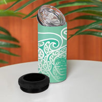 Aotearoa Maori Koru Curves 4 in 1 Can Cooler Tumbler Silver Ferns - Mint