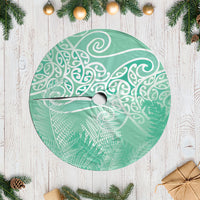 Aotearoa Maori Koru Curves Tree Skirt Silver Ferns - Mint LT7 Casual Mint Green - Polynesian Pride