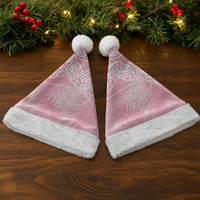Aotearoa Maori Koru Curves Christmas Santa Hat Silver Ferns - Rose Pink LT7 - Polynesian Pride