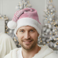 Aotearoa Maori Koru Curves Christmas Santa Hat Silver Ferns - Rose Pink LT7 - Polynesian Pride