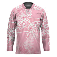Aotearoa Maori Koru Curves Hockey Jersey Silver Ferns - Rose Pink LT7 Unisex Pink - Polynesian Pride