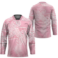 Aotearoa Maori Koru Curves Hockey Jersey Silver Ferns - Rose Pink LT7 - Polynesian Pride