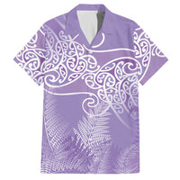 Aotearoa Maori Koru Curves Hawaiian Shirt Silver Ferns - Amethyst