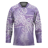 Aotearoa Maori Koru Curves Hockey Jersey Silver Ferns - Amethyst
