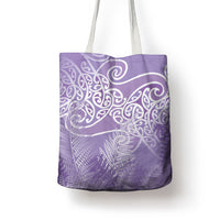 Aotearoa Maori Koru Curves Tote Bag Silver Ferns - Amethyst