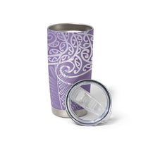 Aotearoa Maori Koru Curves Tumbler Cup Silver Ferns - Amethyst