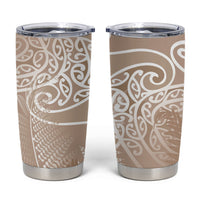 Aotearoa Maori Koru Curves Tumbler Cup Silver Ferns - Mocha