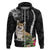 Custom Polynesian Dog Hoodie Corgi Mix Tropical Flowers LT7 Zip Hoodie Black - Polynesian Pride