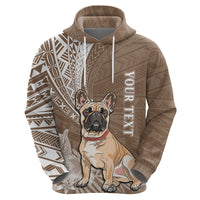 Custom Polynesian Pacific Bulldog Hoodie With Brown Hawaii Tribal Tattoo Patterns LT7 - Polynesian Pride