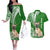 Personalised Polynesian Pacific Bulldog Couples Matching Off The Shoulder Long Sleeve Dress and Hawaiian Shirt With Emerald Hawaii Tribal Tattoo Patterns LT7 Green - Polynesian Pride