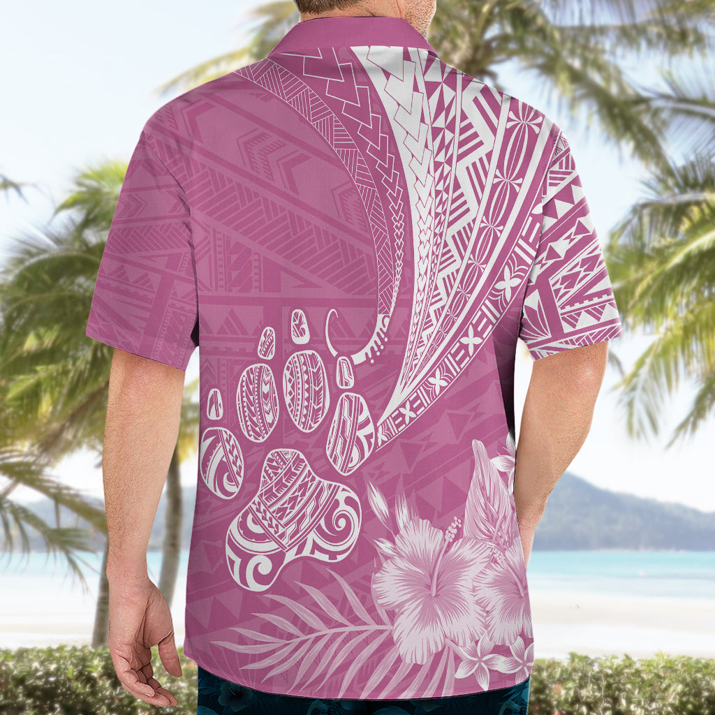Personalised Polynesian Pacific Bulldog Hawaiian Shirt With Pink Hawaii Tribal Tattoo Patterns LT7 - Polynesian Pride