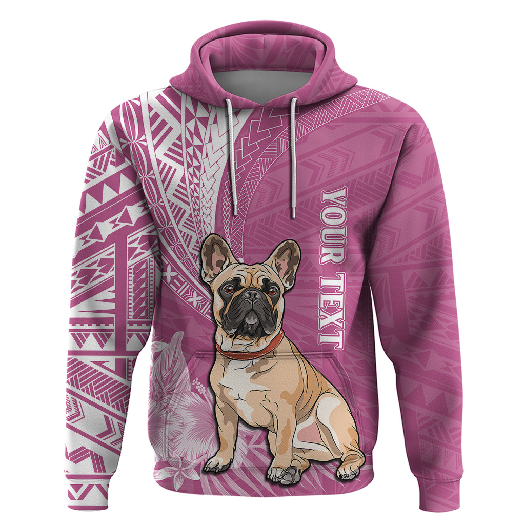 Custom Polynesian Pacific Bulldog Hoodie With Pink Hawaii Tribal Tattoo Patterns LT7 Pullover Hoodie Pink - Polynesian Pride