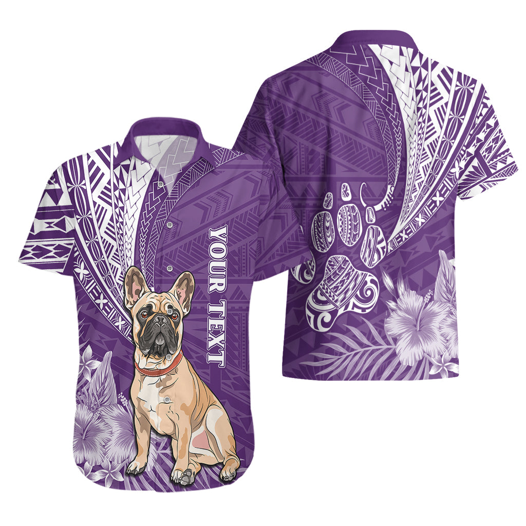 Personalised Polynesian Pacific Bulldog Hawaiian Shirt With Violet Hawaii Tribal Tattoo Patterns LT7 - Polynesian Pride