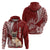 Custom Polynesian Pacific Bulldog Hoodie With Red Hawaii Tribal Tattoo Patterns LT7 - Polynesian Pride