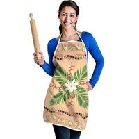 Hawaii Quilt Inspired Collection Aloha Flowers Apron Maile - Kukui Nut Lei