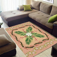 Hawaii Quilt Inspired Collection Aloha Flowers Area Rug Maile - Kukui Nut Lei