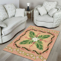 Hawaii Quilt Inspired Collection Aloha Flowers Area Rug Maile - Kukui Nut Lei