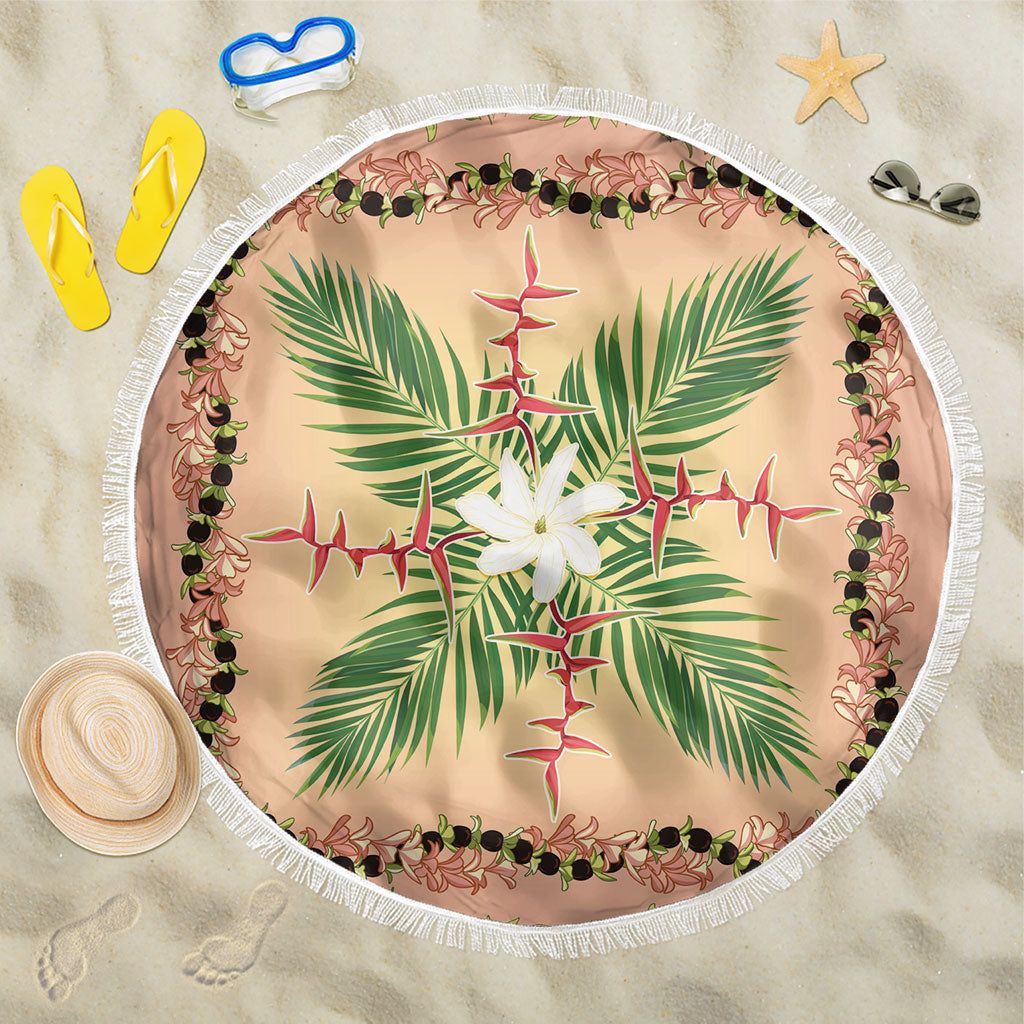 Hawaii Quilt Inspired Collection Aloha Flowers Beach Blanket Maile - Kukui Nut Lei