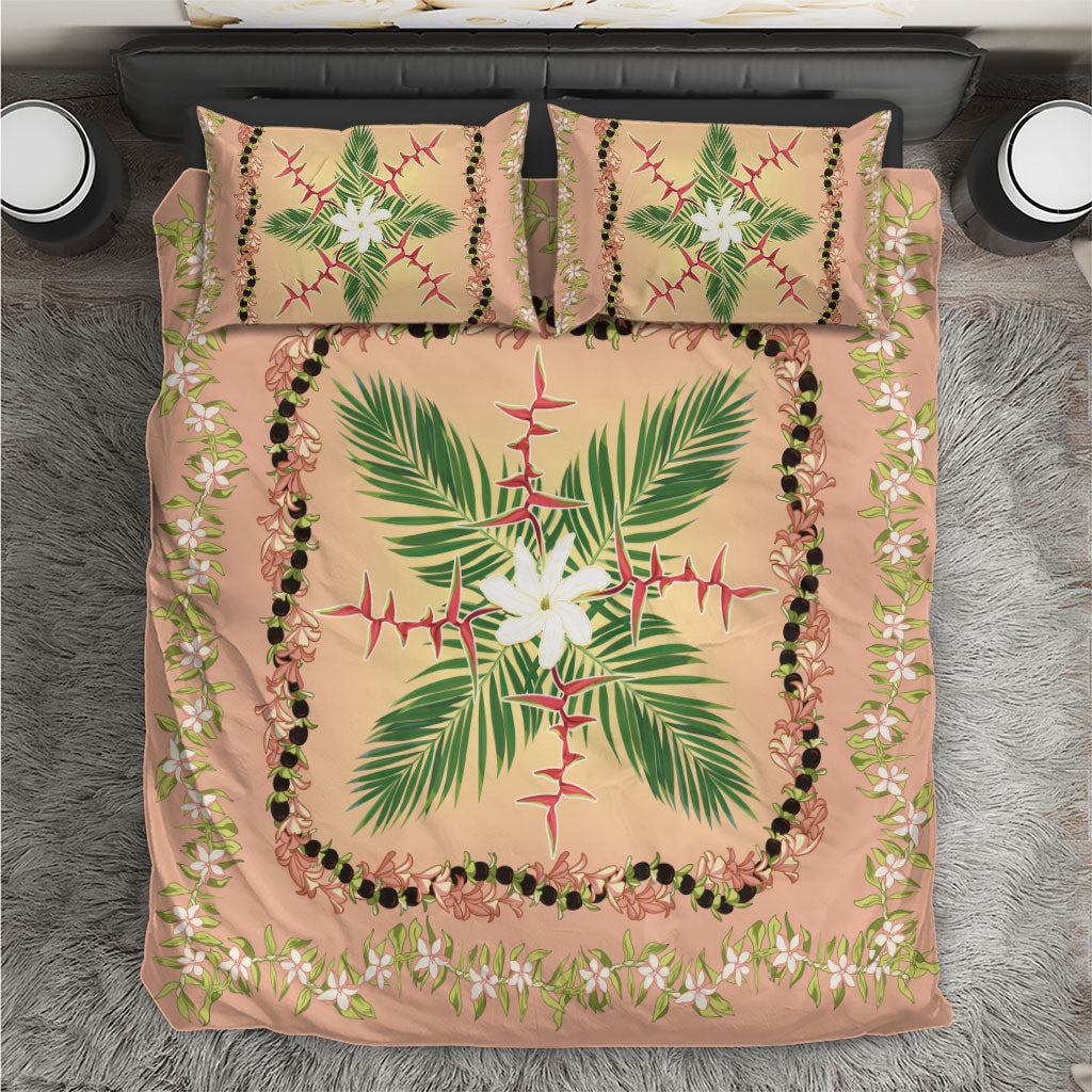 Hawaii Quilt Inspired Collection Aloha Flowers Bedding Set Maile - Kukui Nut Lei