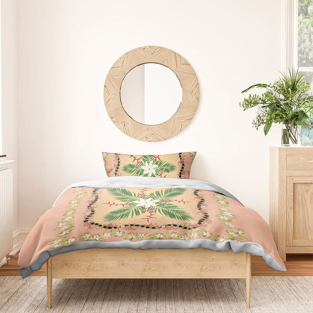 Hawaii Quilt Inspired Collection Aloha Flowers Bedding Set Maile - Kukui Nut Lei