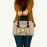 Hawaii Quilt Inspired Collection Aloha Flowers Leather Bag Maile - Kukui Nut Lei