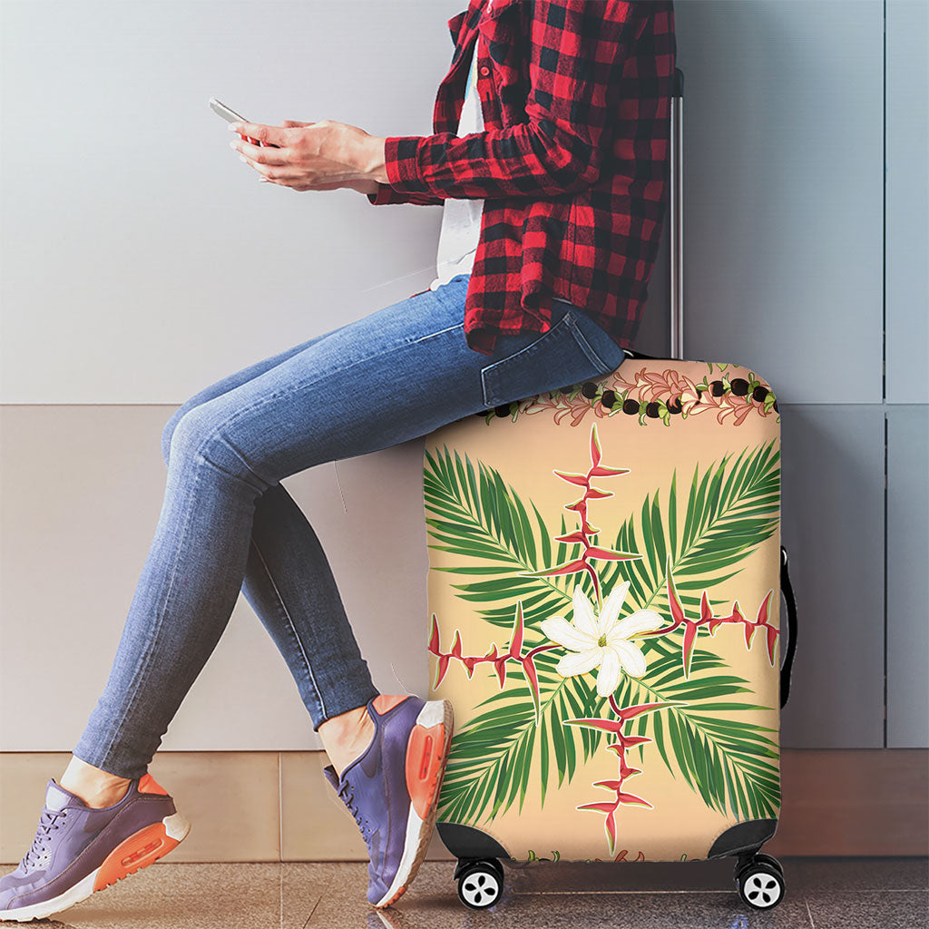 Hawaii Quilt Inspired Collection Aloha Flowers Luggage Cover Maile - Kukui Nut Lei