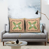 Hawaii Quilt Inspired Collection Aloha Flowers Pillow Cover Maile - Kukui Nut Lei