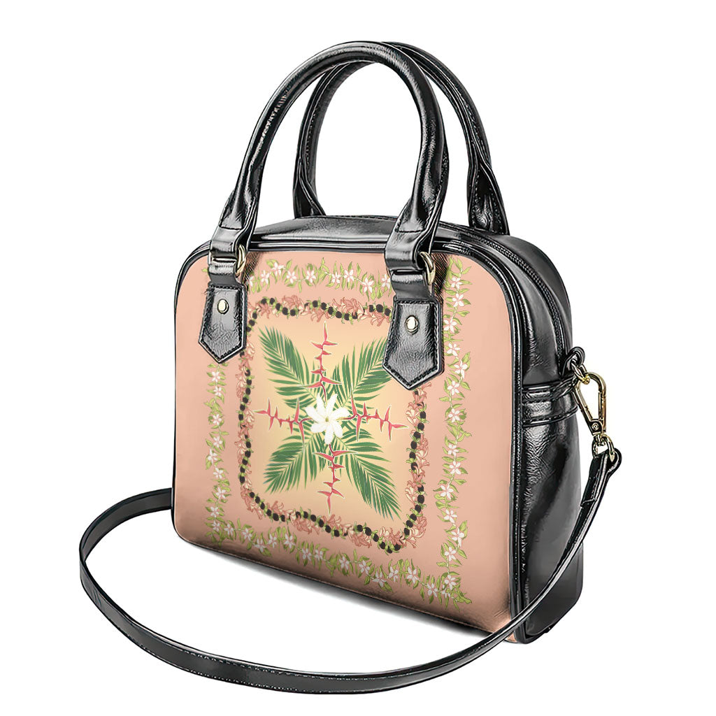 Hawaii Quilt Inspired Collection Aloha Flowers Shoulder Handbag Maile - Kukui Nut Lei