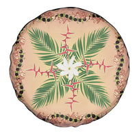 Hawaii Quilt Inspired Collection Aloha Flowers Spare Tire Cover Maile - Kukui Nut Lei