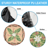 Hawaii Quilt Inspired Collection Aloha Flowers Spare Tire Cover Maile - Kukui Nut Lei
