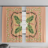 Hawaii Quilt Inspired Collection Aloha Flowers Window Curtain Maile - Kukui Nut Lei