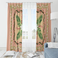 Hawaii Quilt Inspired Collection Aloha Flowers Window Curtain Maile - Kukui Nut Lei