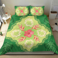 Hawaii Quilt Inspired Collection Aloha Flowers Bedding Set Plumeria - Ti Leaf Lei