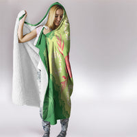 Hawaii Quilt Inspired Collection Aloha Flowers Hooded Blanket Plumeria - Ti Leaf Lei