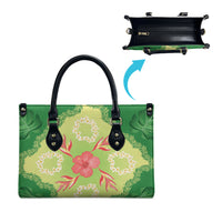 Hawaii Quilt Inspired Collection Aloha Flowers Leather Bag Plumeria - Ti Leaf Lei