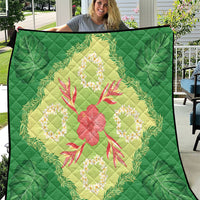 Hawaii Quilt Inspired Collection Aloha Flowers Quilt Plumeria - Ti Leaf Lei