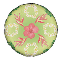 Hawaii Quilt Inspired Collection Aloha Flowers Spare Tire Cover Plumeria - Ti Leaf Lei