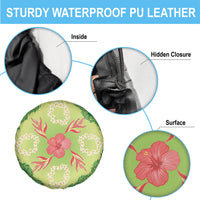 Hawaii Quilt Inspired Collection Aloha Flowers Spare Tire Cover Plumeria - Ti Leaf Lei