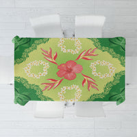 Hawaii Quilt Inspired Collection Aloha Flowers Tablecloth Plumeria - Ti Leaf Lei